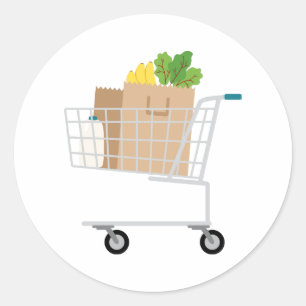 Warenkorb Runder Aufkleber
