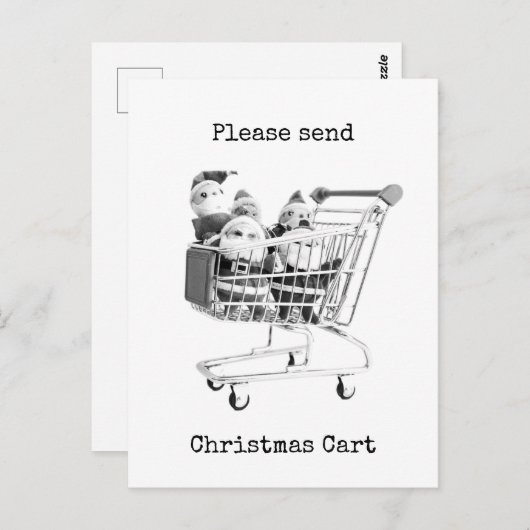 Warenkorb Santa Postcard Postkarte (Vorne/Hinten)