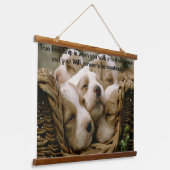 Warenkorb voller Welpen Wandteppich Mit Holzrahmen (Gewinkelt)