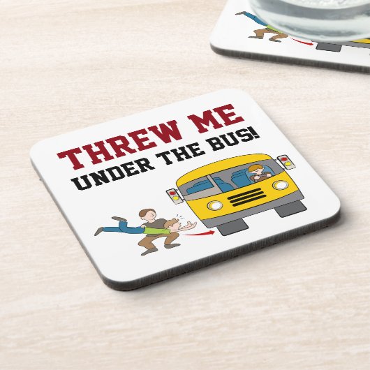 warf mich unter den Bus-Untersetzer Untersetzer (Linke Seite)
