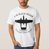 Warkites P-61 schwarze Witwe T-Shirt (Vorderseite)