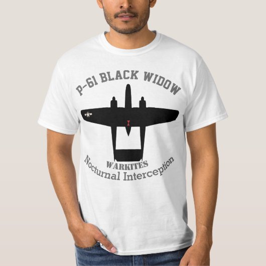 Warkites P-61 schwarze Witwe T-Shirt (Vorderseite)