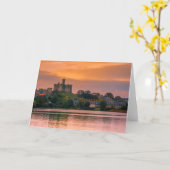 Warkworth Dorf und Schloss am Sonnenuntergang Karte (Gelbe Blume)