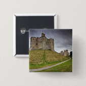 Warkworth Schloss in Northumberland, England Button (Vorne & Hinten)