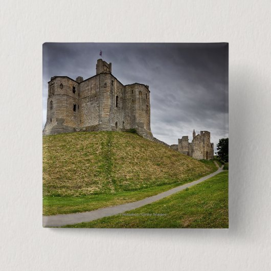Warkworth Schloss in Northumberland, England Button (Vorderseite)