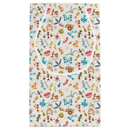 Warli Fest-Geschenktasche Kleine Geschenktüte (Rückseite)