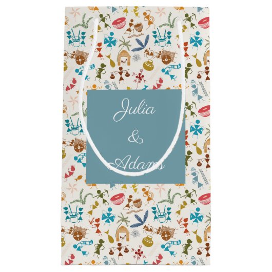 Warli Fest-Geschenktasche Kleine Geschenktüte (Vorderseite)