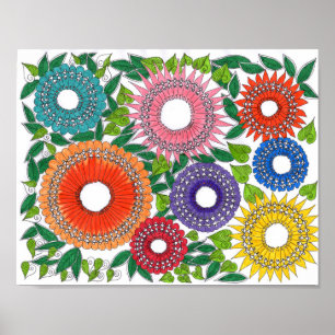warli Kunst-Farbplakat Poster