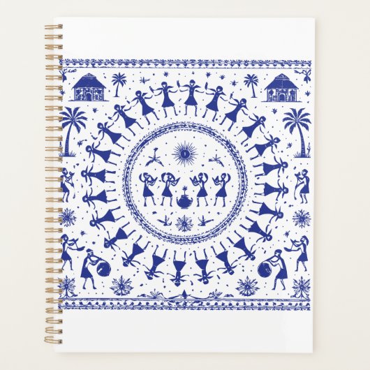 Warli-Kunst Indische Stammesillustration Planer (Vorderseite)