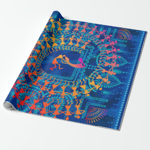 Warli-Malerei - handgezeichnete traditionelle die  Geschenkpapier