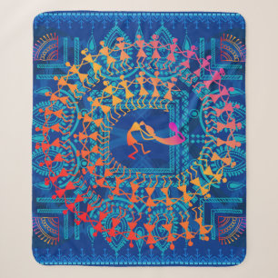 Warli-Malerei - handgezeichnete traditionelle die Sherpadecke