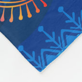 Warli-Malerei - traditionell gezeichnete Handarbei Fleecedecke (Ecke)