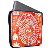 Warli-Malerei - traditionell gezeichnete Handarbei Laptopschutzhülle (Vorne Rechts)