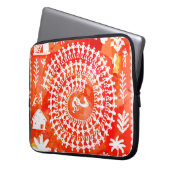 Warli-Malerei - traditionell gezeichnete Handarbei Laptopschutzhülle (Vorderseite Links)