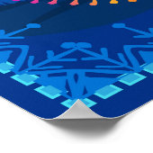 Warli-Malerei - traditionell gezeichnete Handarbei Poster (Ecke)