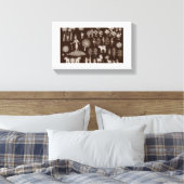 Warli Paint-Leinwand Leinwanddruck (Insitu (Schlafzimmer))