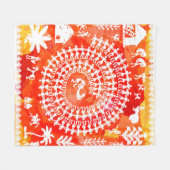 Warli painting - hand drawn traditional the ancien fleecedecke (Vorderseite (Horizontal))