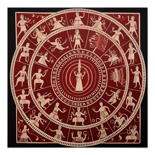 Warli Tribal Art Poster (Vorderseite)