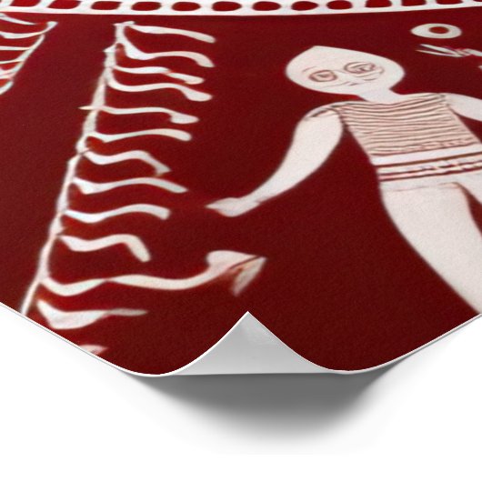 Warli Tribal Art Poster (Ecke)