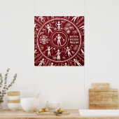 Warli Tribal Art Poster (Küche)