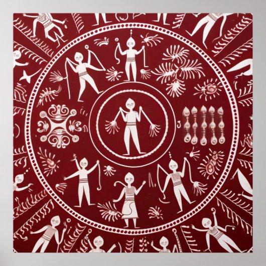 Warli Tribal Art Poster (Vorne)