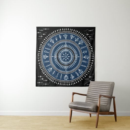 Warli Tribal Art Wandteppich (Beispiel (Horizontal))