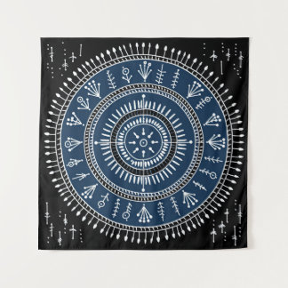 Warli Tribal Art Wandteppich