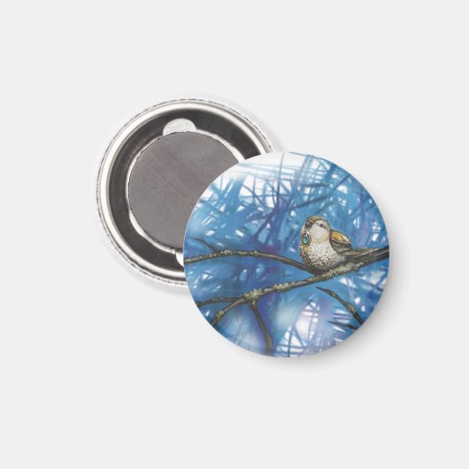 Warlischer Vogel Magnet (Vorderseite/Rückseite)