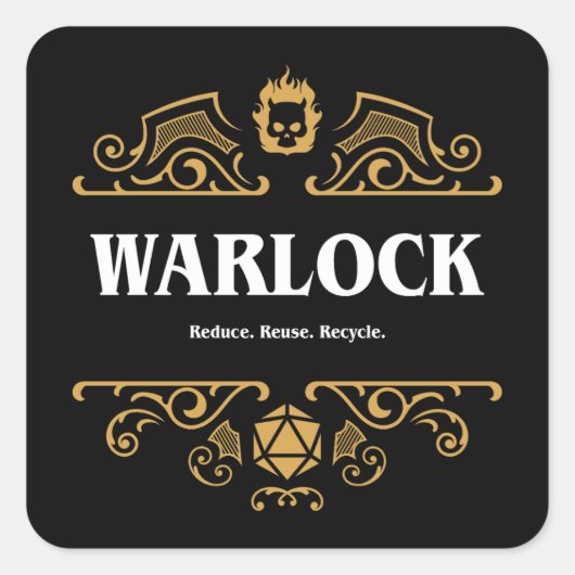 Warlock Class Tabletop RPG Gaming Quadratischer Aufkleber (Vorderseite)