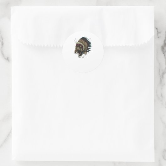 Warlord Runder Aufkleber (Tasche)