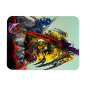 Warlus Visuell Art Yellow Blue Stilvoll Magnet (Horizontal)