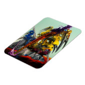 Warlus Visuell Art Yellow Blue Stilvoll Magnet (Linke Seite)