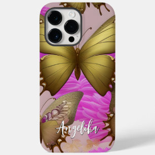 Warm and Fuzzy Pink Gold Schmetterling Personali Case-Mate iPhone 14 Pro Max Hülle