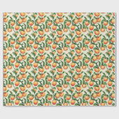 Warm Apricot Botanical Peach Illustration Geschenkpapier (Flach)