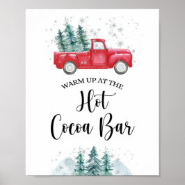 Warm auf dem Hot Cocoa Bar Sign Red Xmas Truck Poster
