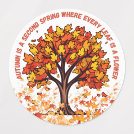 Warm Autumn Leaves, magical season gifts  Etiketten