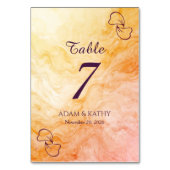 Warm Autumn Marble Table Number Tischnummer (Rückseite)
