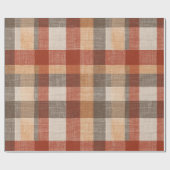 Warm Autumn Plaid Fabric Texture in Rust and Beige Geschenkpapier (Flach)