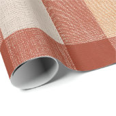 Warm Autumn Plaid Fabric Texture in Rust and Beige Geschenkpapier (Rolleneckpunkt)
