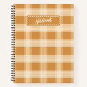 Warm Autumn Plaid Notebook Cozy Check Pattern Jour Notizblock (Vorderseite)