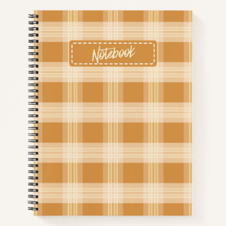 Warm Autumn Plaid Notebook Cozy Check Pattern Jour Notizblock