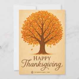 Warm Autumn Tree Happy Thanksgiving Greeting Card Feiertagskarte