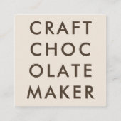 Warm Beige Craft Chocolate Maker QR Code Quadratische Visitenkarte (Rückseite)