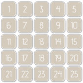 Warm Beige Customizable Square Number Stickers  Aufkleber (Vorderseite)