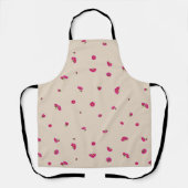 Warm Beige Deep Pink Cosmos Floral Pattern Schürze (Vorderseite)