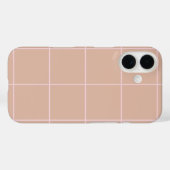 Warm Beige Grid Pattern Minimal Soft Check Design Case-Mate iPhone Hülle (Rückseite (Horizontal))
