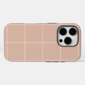 Warm Beige Grid Pattern Minimal Soft Check Design Case-Mate iPhone Hülle (Rückseite (Horizontal))