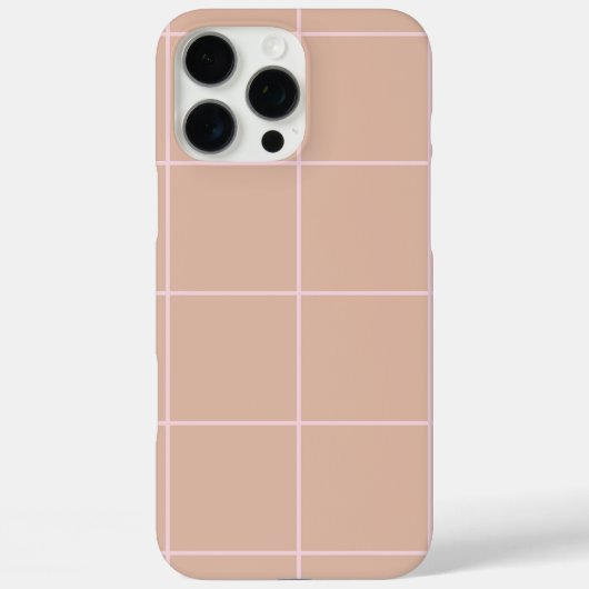 Warm Beige Grid Pattern Minimal Soft Check Design Case-Mate iPhone Hülle (Rückseite)