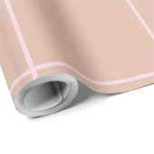 Warm Beige Grid Pattern Minimal Soft Check Design Geschenkpapier (Rolleneckpunkt)