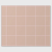Warm Beige Grid Pattern Minimal Soft Check Design Geschenkpapier (Flach)